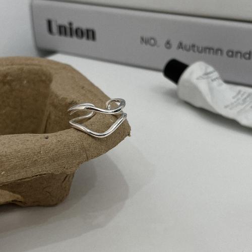 Ezüst ékszer Finger Ring, 925 ezüst, csiszolt, divat ékszerek & különböző stílusokat a választás & a nő, nikkel, ólom és kadmium mentes, Méret:7, Által értékesített PC
