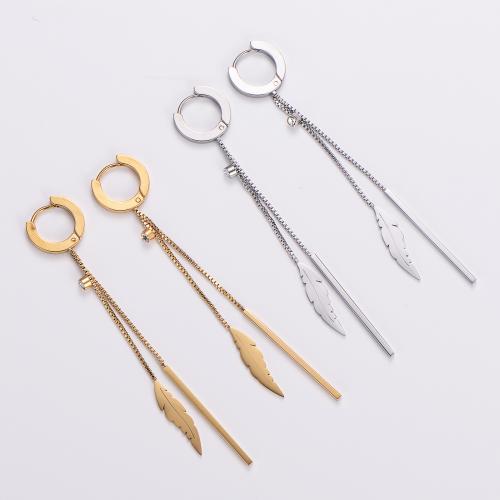 Fashion Fringe Earrings 316L Stainless Steel fashion jewelry & for woman 75mm Sold By Pair