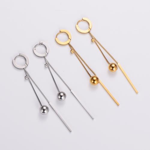 Fashion Fringe Earrings, 316L Stainless Steel, fashion jewelry & for woman, more colors for choice, 80mm, Sold By Pair