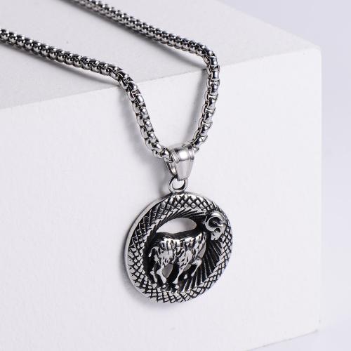 Stainless Steel Jewelry Necklace 304 Stainless Steel Zodiac symbols jewelry & for man original color Length Approx 45 cm Sold By PC