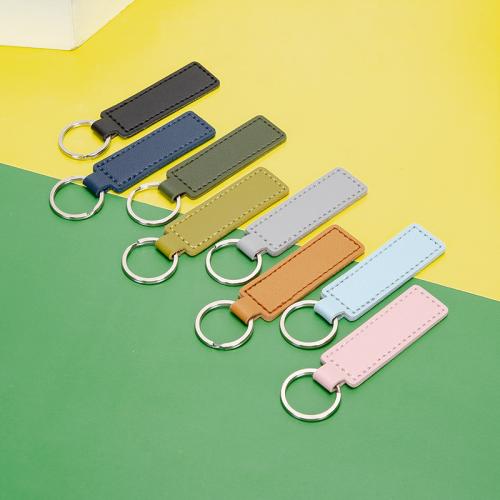 Iron Key Clasp, PU Leather, with Iron, fashion jewelry & Unisex, more colors for choice, 85x25mm, Sold By PC