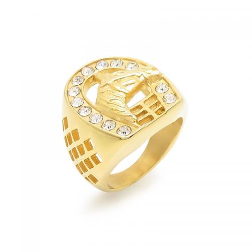 Rhinestone-Edelstahl -Finger-Ring, 304 Edelstahl, Modeschmuck & verschiedene Stile für Wahl & für den Menschen & mit Strass, keine, verkauft von PC