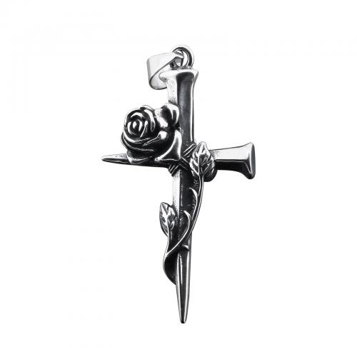 Нержавеющая сталь крест подвески, Нержавеющая сталь 304, Kресты, полированный, DIY, оригинальный цвет, 74x42mm, продается PC