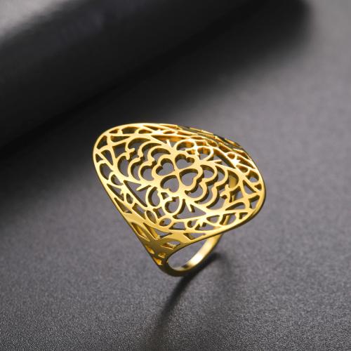 Titanium Steel Finger Ring plated for woman & hollow Sold By PC
