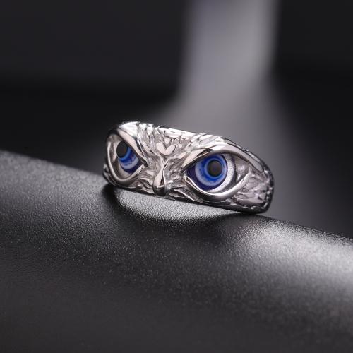 Titanium Čelik Finger Ring, srebrne boje pozlaćen, bez spolne razlike & različite veličine za izbor & emajl, više boja za izbor, Prodano By PC