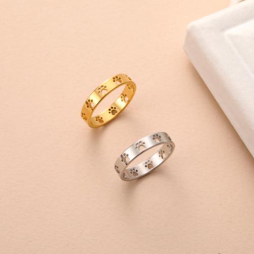 Titanium Čelik Finger Ring, pozlaćen, različite veličine za izbor & za žene & šupalj, više boja za izbor, Prodano By PC