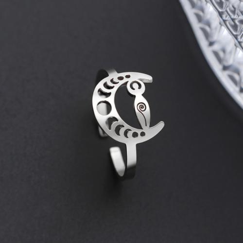 Titanium Steel Finger Ring, plated, for woman & hollow, more colors for choice, inner diameter:17~20mm, Sold By PC