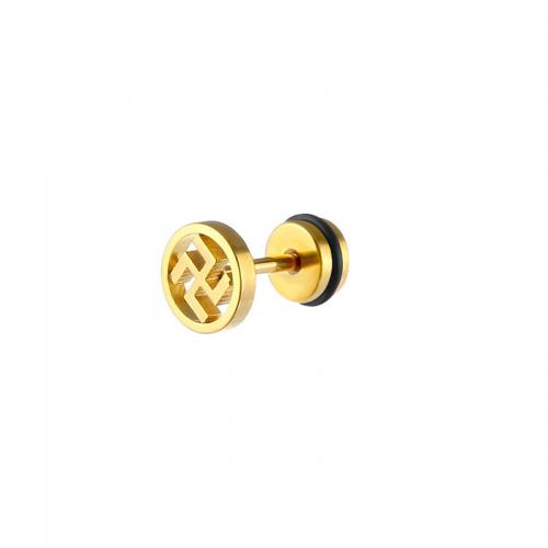 Titanium stål øreringe, forgyldt, mode smykker, gylden, 11x9mm, Solgt af PC