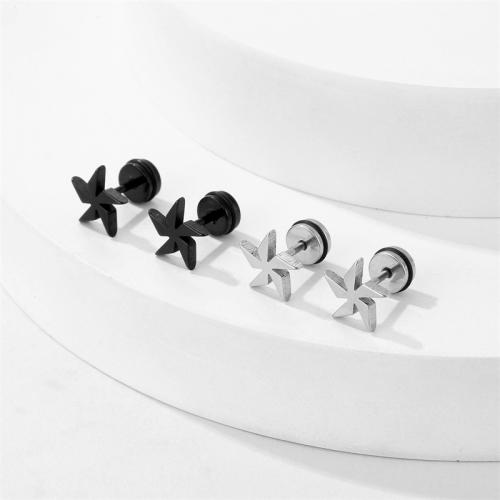 Titanium Steel  Earring Pinwheel plated fashion jewelry Sold By PC