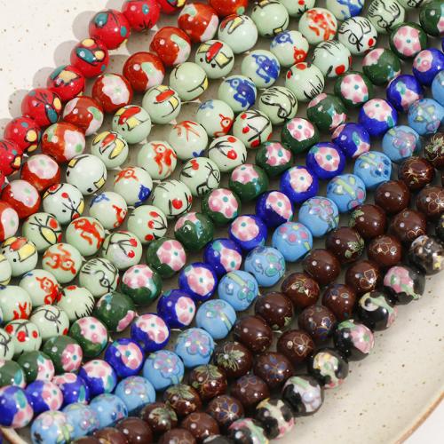 Porcelain Jewelry Beads, Round, DIY & different designs for choice, more colors for choice, 12mm, Sold By PC