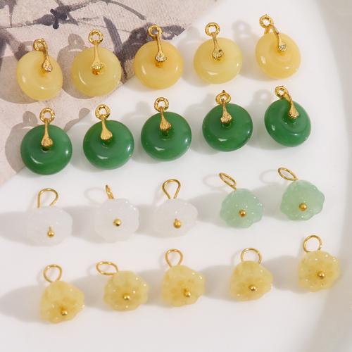 Gemstone Pendants Jewelry Glass with Zinc Alloy DIY Sold By PC