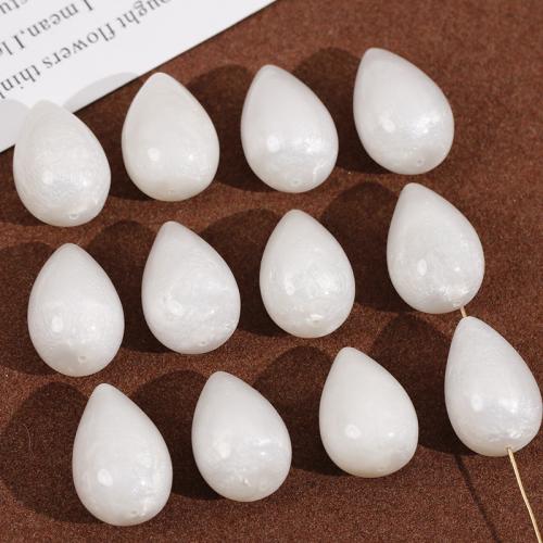 Perles bijoux en résine, larme, DIY, blanc, 24x16mm, Vendu par PC