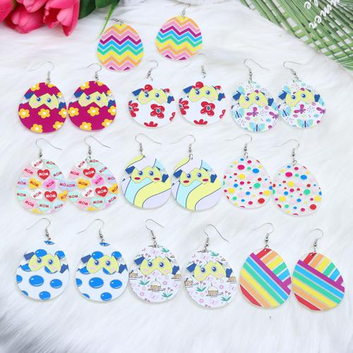 Easter Jewelry Acrylic Teardrop printing fashion jewelry & for woman Sold By Pair