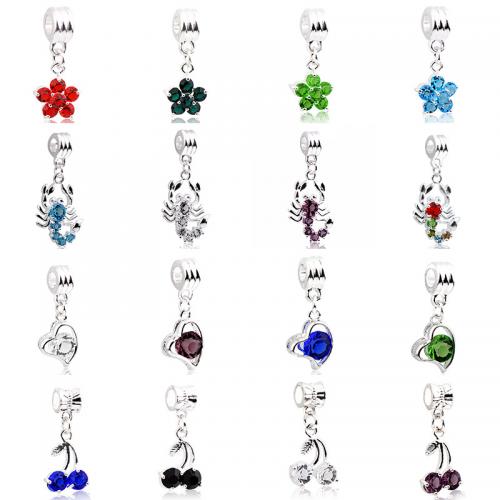 Rhinestone Brass Pendants, with Tibetan Style, DIY & different styles for choice & with rhinestone, more colors for choice, nickel, lead & cadmium free, Sold By PC