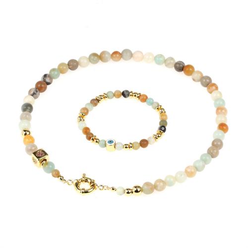 Brass Ensemble de bijoux, laiton, avec pierre gemme, styles différents pour le choix & pavé de micro zircon & pour femme & émail, multicolore, Vendu par PC