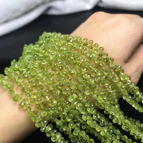 Gemstone Jewelry Beads, Peridot Stone, Teardrop, polished, DIY & different size for choice & faceted, Sold Per Approx 22 cm Strand