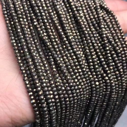 Gemstone Jewelry Beads, Chalcopyrite, Abacus, polished, Natural & DIY & faceted, brown, 2x3mm, Sold Per Approx 38-40 cm Strand