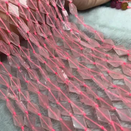Natural Rose Quartz Beads Rhombus polished DIY pink Sold Per Approx 38-40 cm Strand