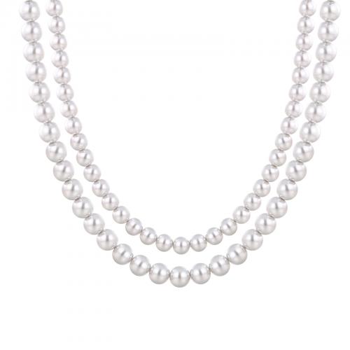 Ожерелья из латуни, Латунь, ювелирные изделия моды & разный размер для выбора & Женский, серый, не содержит никель, свинец, длина:Приблизительно 45 см, продается PC