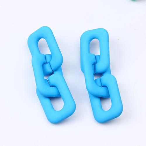 Acrylic Jewelry Earring, painted, fashion jewelry & for woman & hollow, more colors for choice, 70x27mm, Sold By Pair