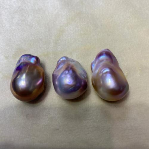 Cultured Baroque Freshwater Pearl Beads, DIY & no hole, multi-colored, 14x20mm, Sold By PC