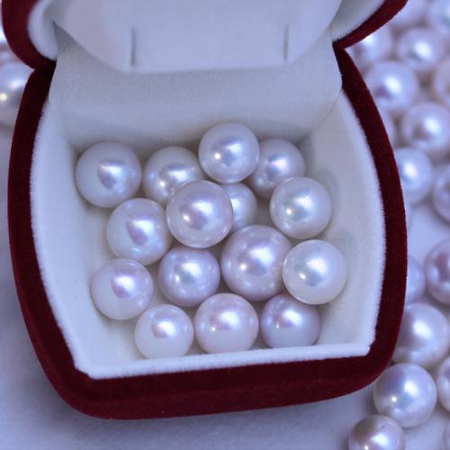 Cultured Round Freshwater Pearl Beads DIY white Sold By PC