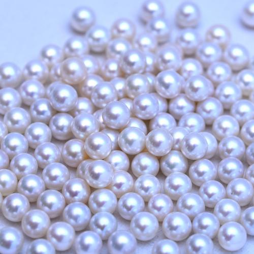 Cultured Round Freshwater Pearl Beads, DIY & different size for choice & no hole, white, Sold By PC