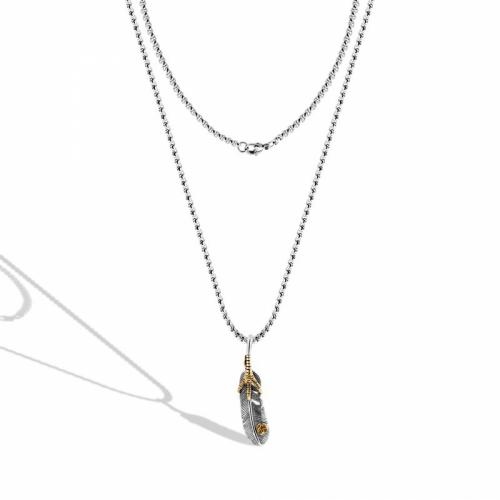 Titanstahl Halskette, Federn, Modeschmuck & unisex, gemischte Farben, frei von Nickel, Blei & Kadmium, 70mm, Länge:ca. 75 cm, verkauft von PC