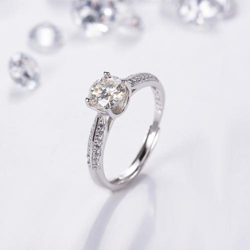 Cеребряное кольцо, 925 пробы, с Муассанит, ювелирные изделия моды & Женский, не содержит никель, свинец, размер:7, продается PC