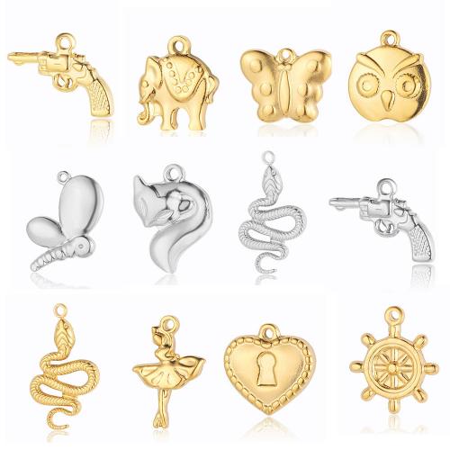 Stainless Steel Pendants, 304 Stainless Steel, DIY & different styles for choice, more colors for choice, 5PCs/Bag, Sold By Bag