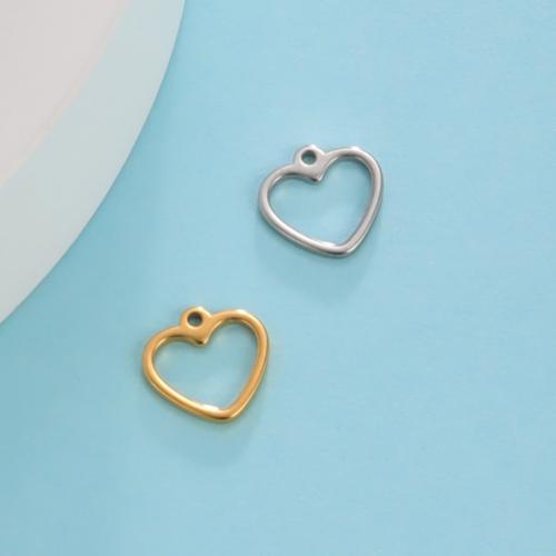 Stainless Steel Heart Pendants, 304 Stainless Steel, DIY, more colors for choice, 9.90x10mm, Sold By PC
