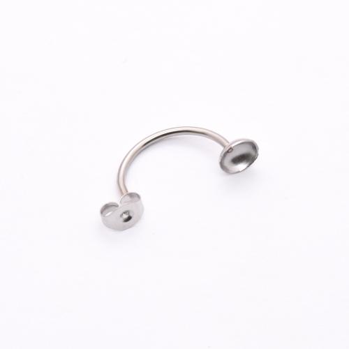 304 Stainless Steel Cuff Earring Finding, polished, DIY, original color, Sold By PC