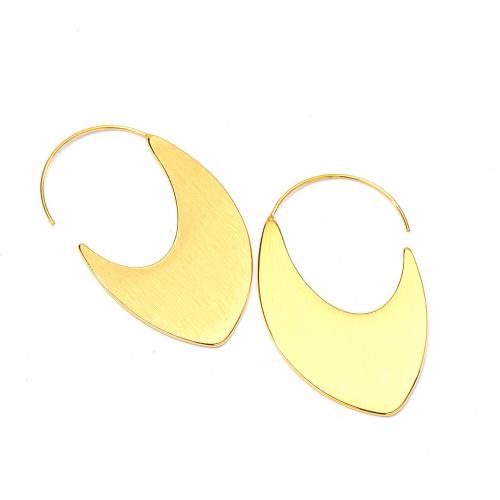 Titanium Steel  Earring, fashion jewelry & for woman, golden, 23x38mm, Sold By Pair