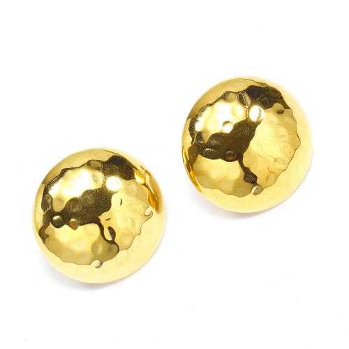 Titanium Steel  Earring fashion jewelry & for woman golden 24mm Sold By Pair
