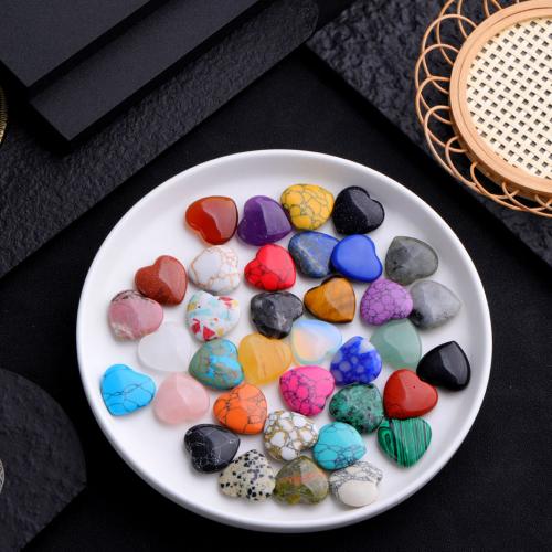 Fashion Decoration, Natural Stone, Heart, for home and office, Random Color, 20x20mm, Approx 50PCs/Bag, Sold By Bag