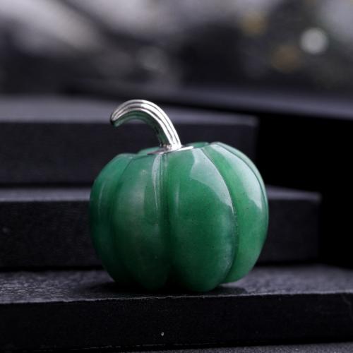 Fashion Decoration Natural Stone with Zinc Alloy Pumpkin Carved for home and office Sold By PC