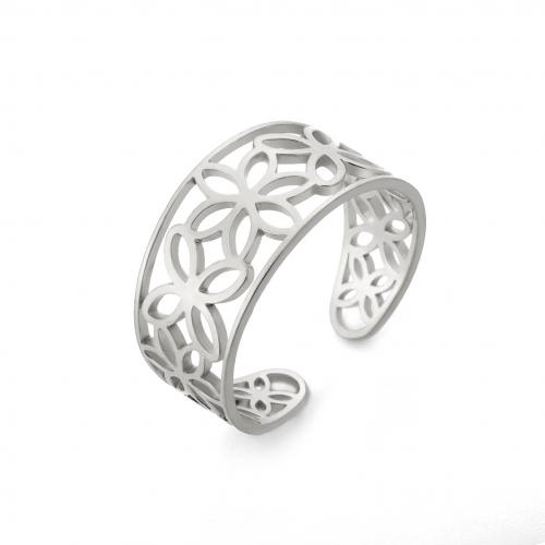 Titanium Steel Finger Ring plated for woman & hollow inner ~20mm Sold By PC