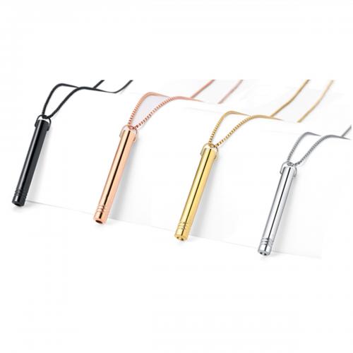 Titanium Steel Necklace, Column, plated, Unisex, more colors for choice, Length:70 cm, Sold By PC