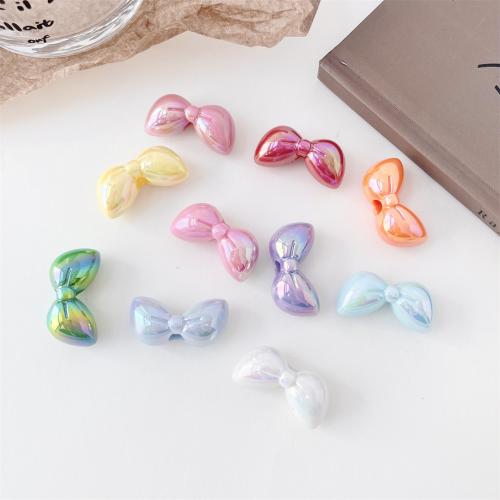Plated Acrylic Beads, Bowknot, DIY, more colors for choice, 29.50x14.90x13.40mm, Hole:Approx 5mm, 100PCs/Bag, Sold By Bag