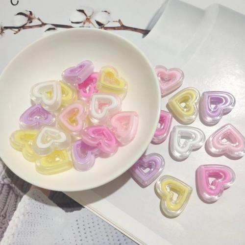 Acrylic Jewelry Beads, Heart, DIY, more colors for choice, 23.30x20x6mm, Hole:Approx 3mm, 270PCs/Bag, Sold By Bag