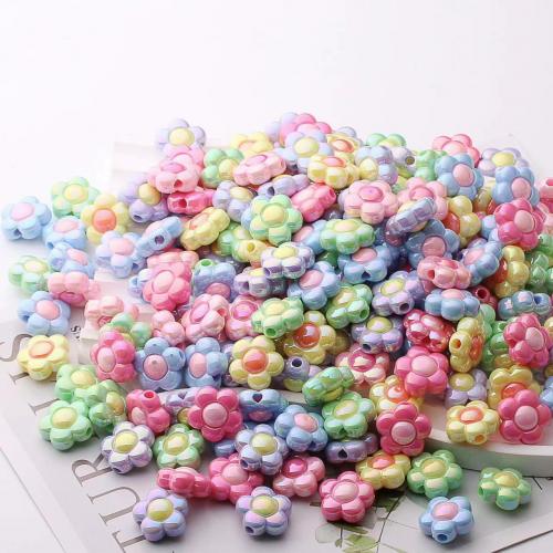 Perles  acrylique plaqué , fleur, DIY, plus de couleurs à choisir, 16x16x9mm, Trou:Environ 3mm, 460PC/sac, Vendu par sac