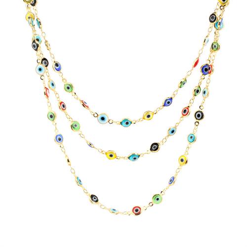 Evil Eye Jewelry Set, Resin, with Brass, plated, different styles for choice & for woman, multi-colored, Sold By PC