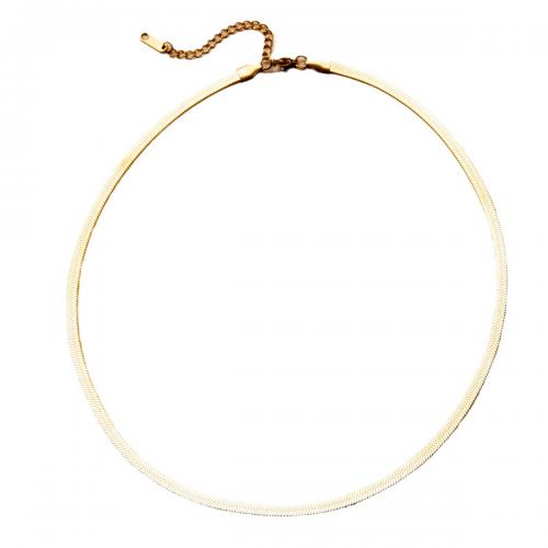 Titanstahl Halskette, mit Verlängerungskettchen von 5cm, poliert, unisex, goldfarben, Länge:45 cm, verkauft von PC