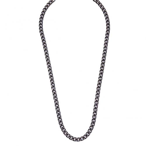 Colar de aço titânio, Partículas de aço, with 5cm extender chain, banhado, unissex, preto, comprimento 45 cm, vendido por PC
