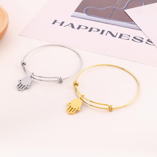 Stainless Steel Bangle, 304 Stainless Steel, with Glass Rhinestone, Adjustable & fashion jewelry & for woman, more colors for choice, Inner Diameter:Approx 65x1.3mm, Sold By PC