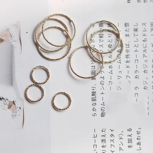 Латунь Ювелирные кольца, 14K плакирование железом, разный размер для выбора, Золотой, не содержит никель, свинец, продается PC