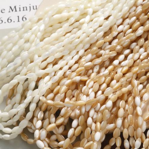 Natürliche Süßwasser Muschel Perlen, poliert, DIY, keine, 7x4mm, ca. 55PCs/Strang, verkauft von Strang