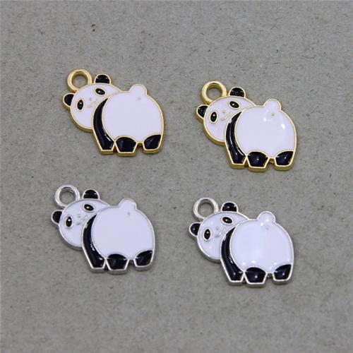 Tibetan Style Enamel Pendants, Panda, plated, fashion jewelry & DIY, more colors for choice, nickel, lead & cadmium free, 21.90x14.90x1.20mm, Approx 100PCs/Bag, Sold By Bag