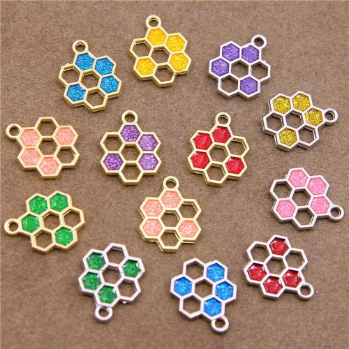 Zinc Alloy Enamel Pendants plated fashion jewelry & DIY & hollow nickel lead & cadmium free Approx Sold By Bag