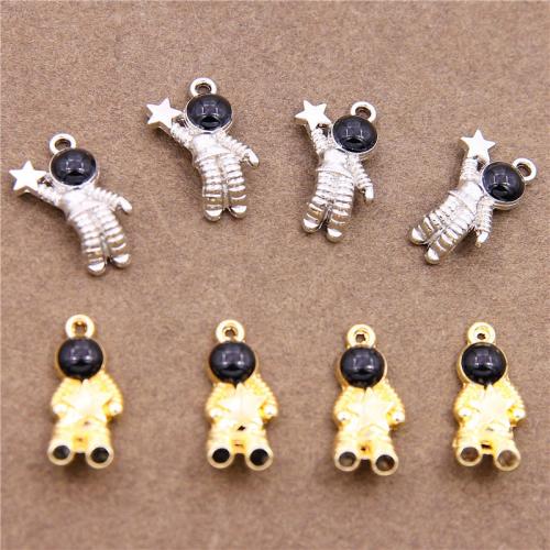 Tibetan Style Enamel Pendants, Astronaut, plated, fashion jewelry & DIY & different styles for choice, more colors for choice, nickel, lead & cadmium free, 19.60x11.50x2.80mm, Approx 100PCs/Bag, Sold By Bag